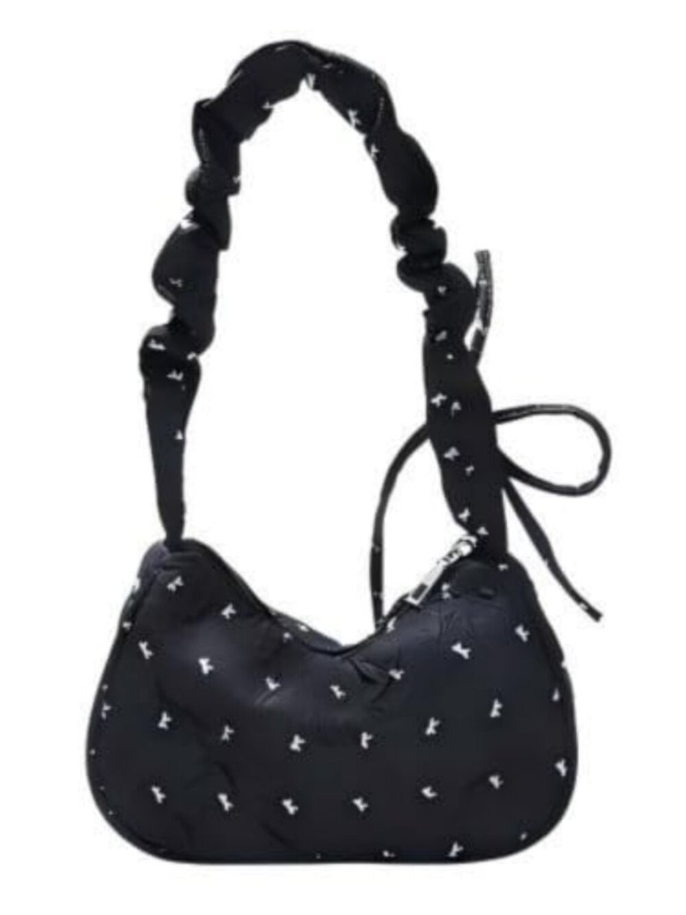 Pleated Shoulder Bag Canvas Spacious Tote Commute Travel